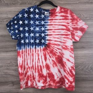 how to tie dye red white and blue shirt